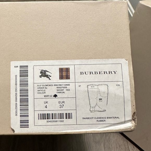 Burberry black house check rain boots - Picture 4 of 4